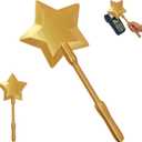 BonneChance 3D Printed Magic Tap to Pay Wand, Credit Card Wand, Star Fairy Magic Wands Digital Payment Star Wands for Easy Checkout, 3D Printed Tap to Pay-Contactless Payment Holder (Gold)