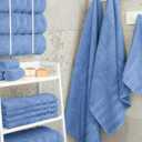 American Soft Linen Luxury 4 Piece Bath Towel Set, 600 GSM 100% Cotton Turkish Bath Towels for Bathroom, 27x54 in Extra Large Bathroom Shower Towels, Electric Blue