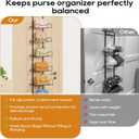 Over The Door Purse Organizer Metal 6 Tiers, Purse Storage for Closet, Hangbag Hanger for Wall, Door Organizer Hanging, Bag Hanger and Holder for Closet, for Bathroom, Pantry