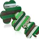 Yookeer St. Patrick's Day Table Wooden Signs 3 Pcs St. Patrick's Table Decor Irish Themed Wood Shamrock Gnome Decor Green Shamrock Blocks Irish Lucky Sign for Home(Cool Style)