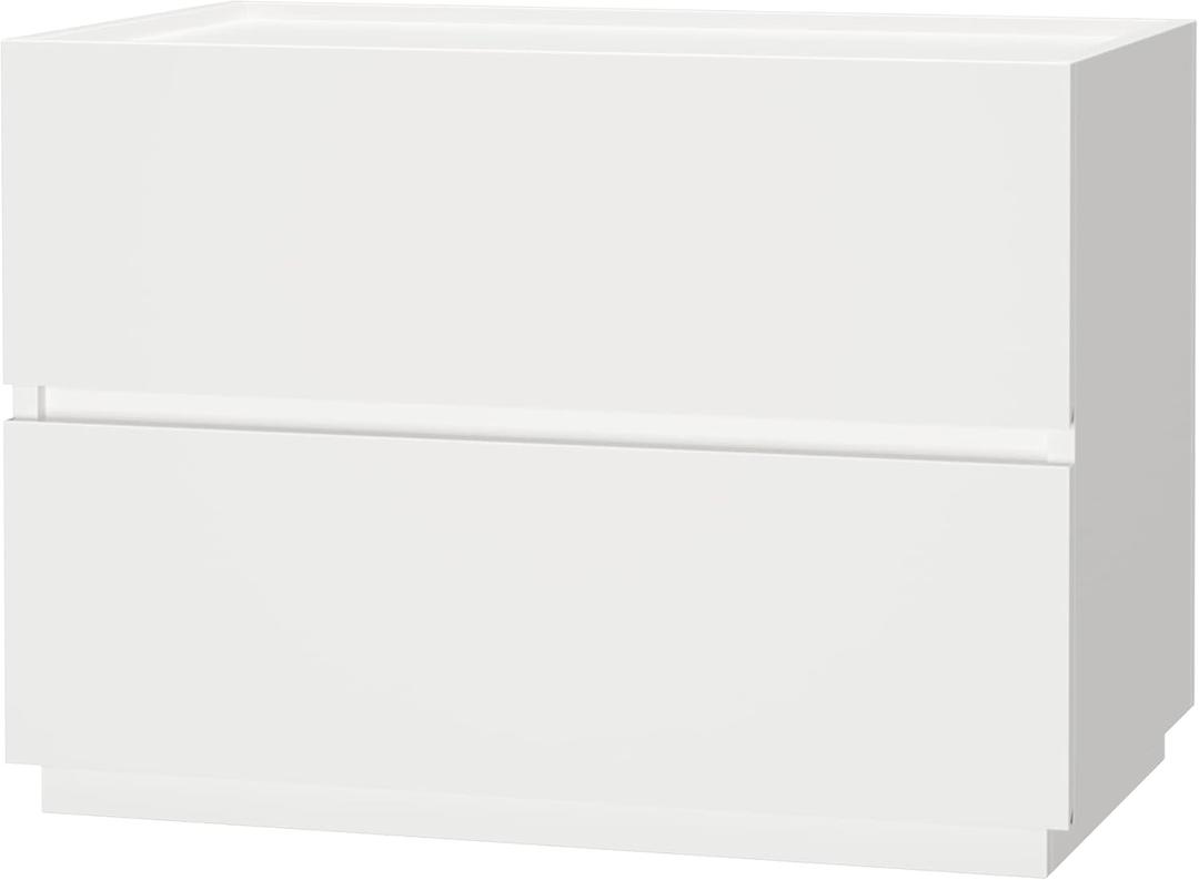 woodtalks Stackable 2 Drawer Dresser, Multi-Purpose Storage Closet Cube Dressers for Bedroom, Storage Cabinet for Entryway, Nightstand Sofa Beside Table Drawer Chest, 23.6 in, White