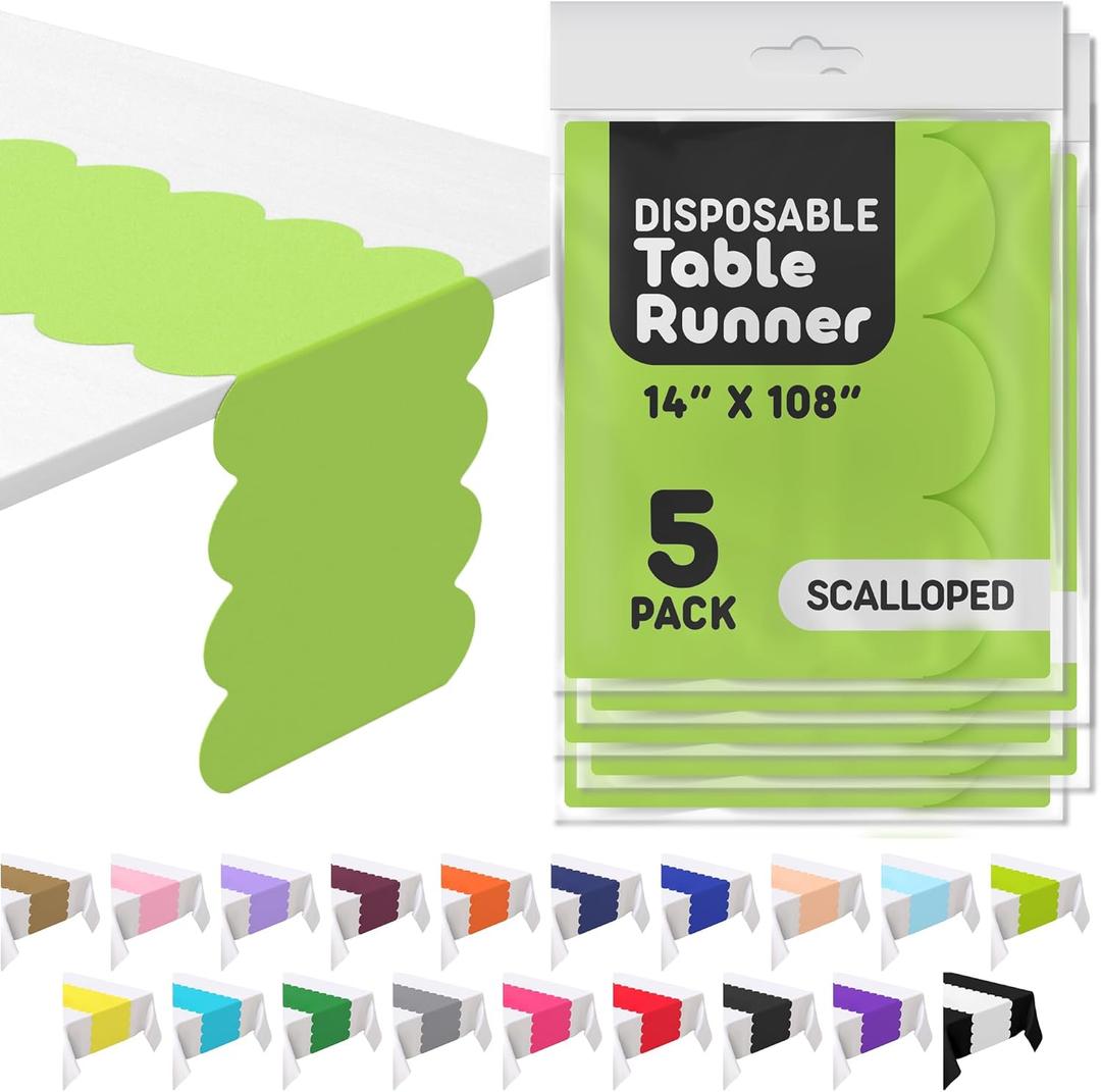 Lime Green Scallop Table Runner