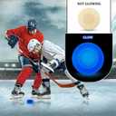 Deekin 6 Pcs Ice Hockey Puck Glow in The Dark Pucks Floor Party Pucks Bulk Street Hockey Puck for Adults Outdoor Gifts Practicing & Training (Blue)