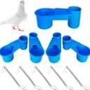 5 Pieces Automatic Bird Drinker Plastic Soda Bottle Cup Pigeon Water Guide Kit with Spring for Cage (Blue)