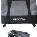 Vincita Sightseer 4.0 Soft Transport Bag for Brompton Folding Bicycle - with Garment Bag, Four Detachable Wheels and Shoulder Strap Brompton Bike Bag Lightweight Solution for Air Traveling (Dark Grey)