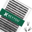 Lash Clusters 300pcs Individual Lashes 50D 0.07D Curl 9-18MIX DIY Eyelash Extension KEYYOU Large Tray Volume Soft&Natural Cluster Lashes(50D-0.07D,9-18MIX