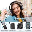 COSMUSIS Trucker Bluetooth Headset, Wireless Headsets with Noise Cancelling Microphone, Long Battery Life Bluetooth Headphones with Detachable Earpad/Single+Dual Mode for Office/Driving/Home, Black