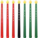 Riakrum 7 Pieces Kwanzaa Candles Set Kwanzaa Flameless Taper Candles Battery Operated for Church Celebration Decoration(10.83 Inches,Words)