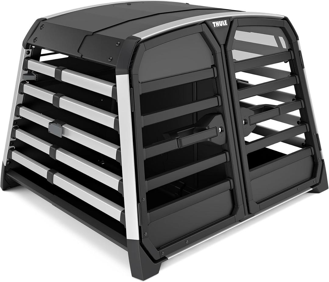 Thule Allax Double Large Compact Dog Crate for Vehicle Travel, Fits 2 Dogs