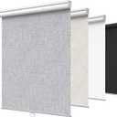 GENIMO 100% Blackout Roller Window Shades, Window Blinds Cordless with Thermal Insulated, UV Protection Fabric, Mini French Door Blinds for Home, Bedroom, Office, Grey, 70" W X 72" H