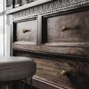 Antique Bronze Solid Brass Knobs for Cabinet 5 Pack Mid Centry Vintage Dresser Drawer Knobs 1-1/5" Diameter with 10 Screws