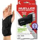 MUELLER Sports Medicine Green Fitted Wrist Brace for Men and Women, Wrist Pain Relief Support, Ideal for Carpal Tunnel, Tendonitis, Arthritis, Right Hand, Black, Small/Medium (Black, S)