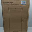 EKO Hudson Matte Stainless 75 Liter/20 Gallon Step Trash Can with Rear Trash Bag Storage Compartment