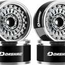 1.9 Beadlock Wheels, Aluminum Alloy Adjustable Negative Offset Rims for 1/10 RC Crawlers SCX10 TRX4 TRX6 VS4-10 GEN7 GEN8 RC4WD D90 Upgrade Parts, 4PCS (Space Grey)