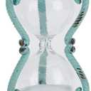 SOFFEE DESIGN Rustic 6-Minute Hourglass Sand Timer, Vintage Distressed Sand Clock, Rustic Sand Watch with White Sand, Antique Sandglass for Home, Kitchen, Office Decor, Turquoise