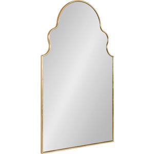 Kate and Laurel Vania Moroccan Arch Decorative Wall Mirror, 20 x 34, Gold, Modern Arched Scalloped Boho Mirror with Large Size for Stunning Home Decor
