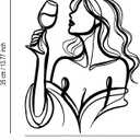 LIYOUYA Drinking Woman Metal Wall Decor - Wine Art Decor Simple Black Wall Art Home Decor for Living Room, Dining Room, Bar (Black)