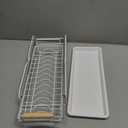 Pull-Out Double/Single Tier Dish Rack for Cupboard, Slide Out Dish Drying Rack for Kitchen Cabinets, Pull Out Drawer for Kitchen Under Sink Organizer (Single Tier Bowl Rack), 1 Piece