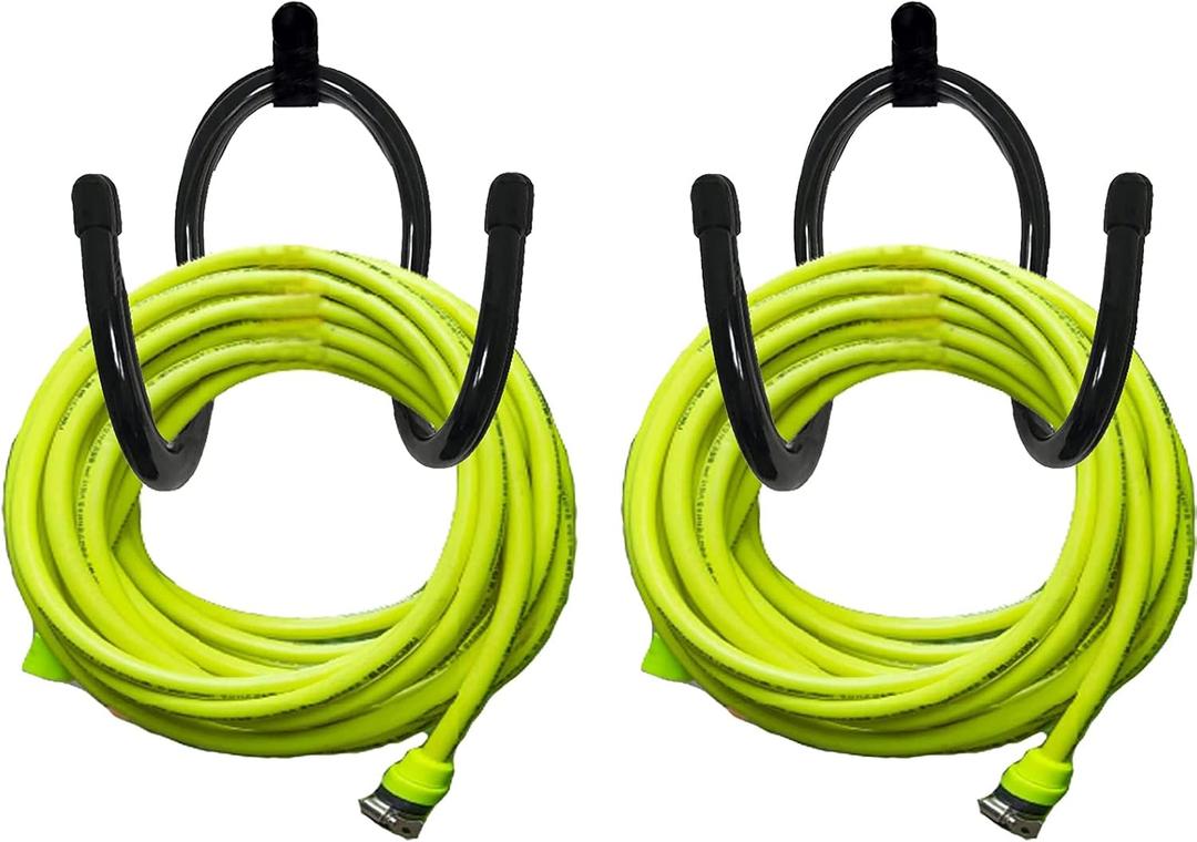 Pmsanzay 2 Pack Hose Hanger,Metal Hose Holder Wall Mount, Hook for Garden Hose/Expandable Hose/Hose Reel/Water Hose/Pocket Hose/Flexable Hose/Magic Hose- Chain-Link Fence or Wall Mount