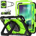 WESOROL Case for iPad (A16) 11th 2025 (11-inch) /iPad 10th Generation 2022(10.9 inch),Military Grade Shockproof Cover for i Pad 11/10 Gen with Rotating Stand Screen Protector Pencil Holder,Black Green