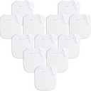 Baby Bibs Soft and Absorbent Organic Cotton Bandana Drool Bibs Set for Boys Girls Newborn 0-36 Months (Cwhite)