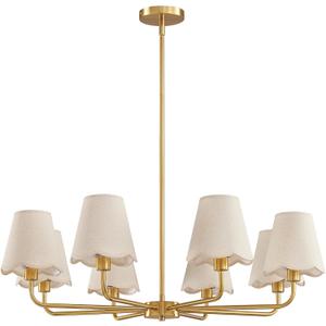 KAISITE Modern Gold Chandelier 8-Light Farmhouse Chandelier for Dining Room Industrial Dining Kitchen Light Fixture Over Table Ceiling Chandelier for Bedroom Living Room Foyer Entryway