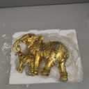 ICE ARMOR 6.5" H Brass Thai Elephant with Calf Statue Feng Shui Decoration Religious Figurine Office Desk/Home/Living Room/Table Decor, Perfect House Warming Gifts for New Home