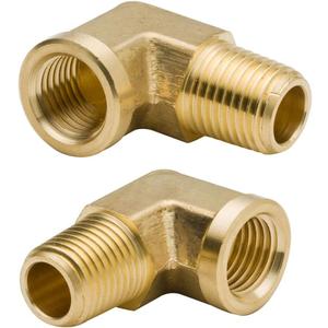 Legines 1/4 Inch Brass Street 90 Degree Elbow 1/4" NPT Male x 1/4" NPT Female Forged Pipe Fitting (Pack of 2) (1/4)