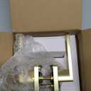 Square Keyless Privacy Door Lever, Brushed Gold Door Handles, Heavy Duty Gold Door Lever with Privacy Lock Reversible Door Handle for Right/Left Handed Bedroom Bathroom Doors (1 Pack, Satin Brass)