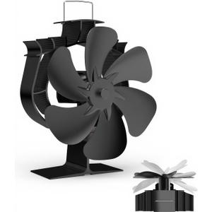HIDALIFE Oscillating Wood Stove Fan - Heat Powered 6 Blade Auto-Spin & 60 Rotation for Wood/Pellet/Coal Stoves, Big Size Fireplace Burner Fan - Silent Operation, Overheat Protection
