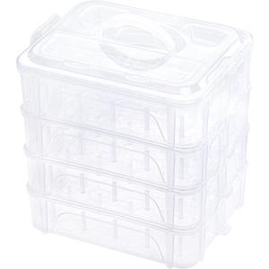 New brothread 4 Layers Stackable Clear Storage Box/Organizer for Holding 80 Spools Home Embroidery & Sewing Thread (Spool Size Requirement: Height2.2"/5.6CM; Width1.69"/4.3CM)