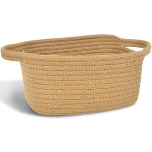 ABenkle Small Storage Basket, Mini Cotton Rope Woven Basket, Cute Boho Decorative Toy Storage Bin