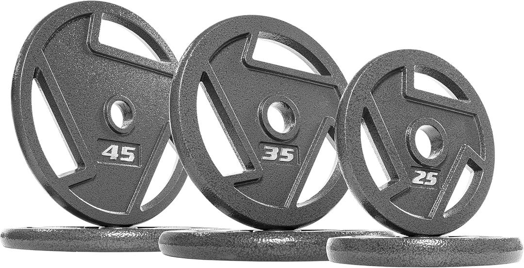 BalanceFrom Cast Iron Olympic 2-Inch Plate Weight Plate for Strength Training and Weightlifting, Multiple Options, Multiple Packages (Color #4)