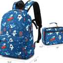 CAMTOP Backpack for Kids, Boys Preschool Backpack with Lunch Box Toddler Kindergarten Shark School Bookbag Set (Y028-2 Shark-Navy Blue)