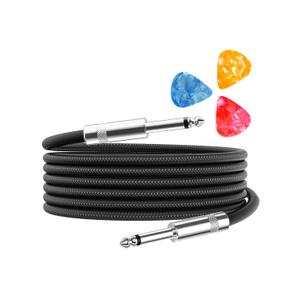 Aqdocvf Guitar Cable, Guitar Cord 10ft AMP Cord for Bass & Electric Guitars/Keyboard/Mandolin TS 1/4 Inch Instrument Cable, Pro Audio Straight Angle Black