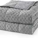 Mr. Sandman Weighted Blanket for Adults, Minky Dots Heavy Blanket for Woman,Man Sleeping and Calm, Soft and Cozy Cooling Weighted Throw Blankets, Machine Washable, 48 x 72in, 15 lbs, Grey
