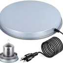 GUEOQTC Chicken Water Heater for Winter， Heated Poultry Waterer Base, with Thermostat and 9.8ft Power Cord, Dia.11in
