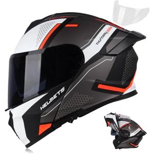 Uchoose Flip Up Full Face Modular Motorcycle Helmet for Adults Cascos para Motos Street Bike Motocross Helmet DOT Approved Dual Visor (Small)