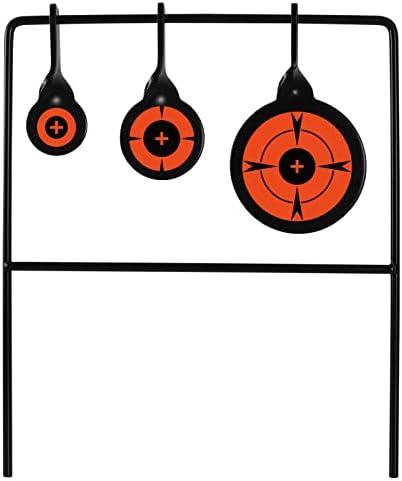 Highwild Triple Gong Spinner Target - Rated for .22 Rimfire Rifles and .22 Handguns - No Assembly Required, Black, Alloy