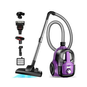 Zefiro Canister Vacuum Cleaner, Bagless Canister Vacuum for Home, Powerful Suction, Auto Cord Rewind, HEPA Filter, Corded Vacuum for Hard Floors, Carpet, Pet Hair, Apartment/Rental Friendly