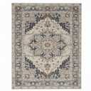 Washable Area Rug Vintage - 9x12 Bedroom Living Room Large Indoor Rugs Soft Oriental Rugs Non-Slip Backing Stain Resistant for Farmhouse Kitche, Blue 