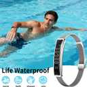 Smart Bracelet,Activity&Fitness Trackers,Touch Screen/Sleep Tracker/Heart Rate/Blood Oxygen,5ATM Waterproof,Multiple Sports Modes,Free App for iOS Android (Rose Gold)
