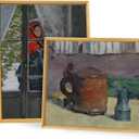 8x10 Canvas Floater Frame for Oil Paintings, 2 Pack Canvas Frames with 0.6"-0.9" Deep for Art Print, Picture Floating Frames,Float Frame for Wall Decor (Walnut,8"x10")