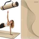 Large Exercise Mat | 10mm Thick TPE Non-slip Gym Mats, Carrying Strap