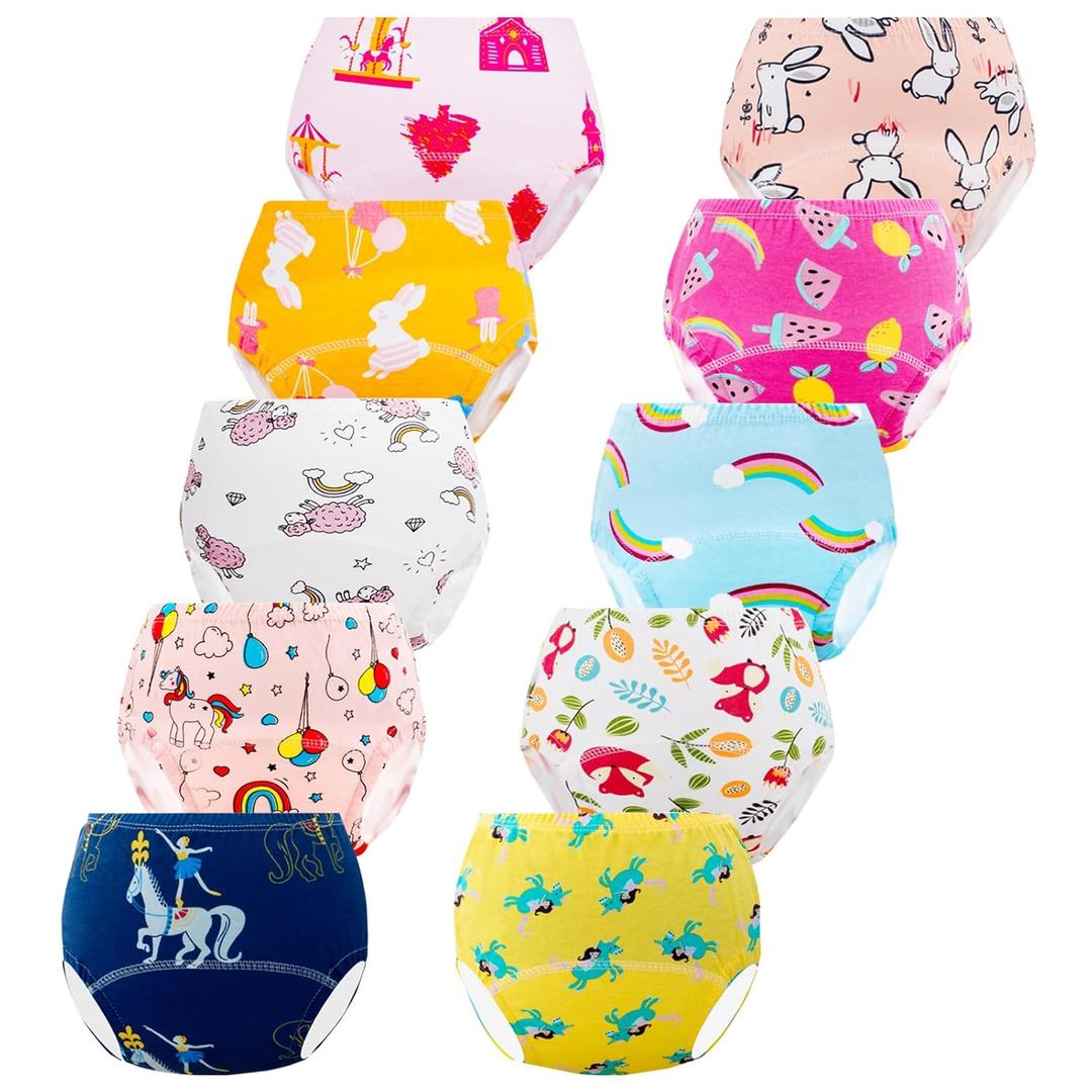 Potty Training Underwear for Girls, Toddler Learning Training Underwear Boys (10 Packs, 4-6T, Multicolor)