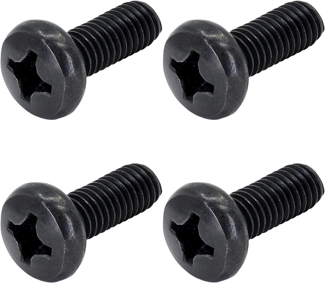 Black License Plate Screws for Lexus, Toyota, and Honda, Phillips Machine Pan Head 18-8, Stainless Steel, M6-1.0 x 16 mm Bolt (Pack of 4)