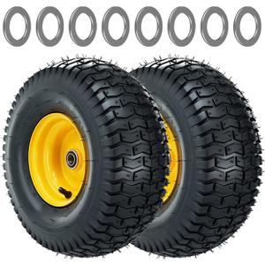 15x6.00-6nhs Lawn Mower Tires, Riding Lawn Mower Tires with 3 Offset Hub, 3/4 Bearing, Lawn Tractor Tires Compatible with John Deere Riding Mowers, 570LBS (2 Pack)