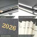 2026 Planner - Weekly and Monthly Planner 2026, 8.5"x11", Jan.2026 - Dec.2026, Leather Hardcover, 12 Monthly Tabs, Pen Loop, Elastic Closure, Pocket, Grey