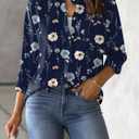 Zeagoo Womens Button Down Shirt Long Sleeve Blouse Business Work Tops Dressy Casual Floral Printed Outfits with Pocket (XX-Large, Bf318)