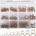 Fuel Line Hose Clamp Assortment Kit 10 Sizes 5-14mm Small Hose Clamps Water Pipe Air Tubing Spring Clips Clamps Assortment Kit for Motorcycle Scooter ATV Lawnmower Snowmobiles 270Pcs